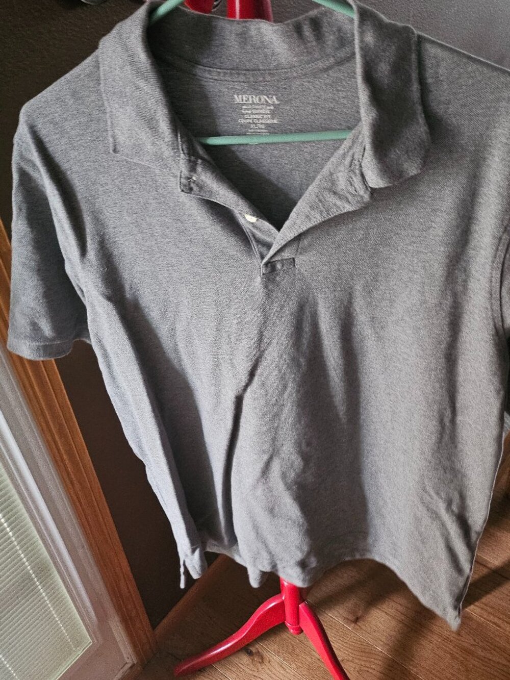 Mens The Ultimate Polo By Merona XL SS Gray